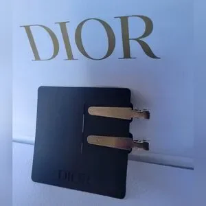 Dior VIP Matte Black and Silver Hair Clips Christian Dior Hair accessories Black Silvery Metal ref.5757  main image 4